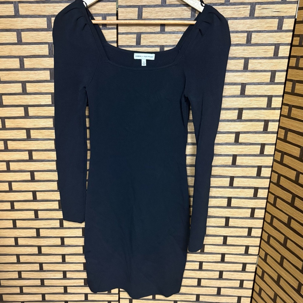 Express X Negin Mirsalehi Black Ribbed Dress Size XSβ